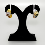 Silver And Gold Iris Flower Earrings Nestasia