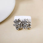 Silver Bold Beaded Cluster Earrings Nestasia