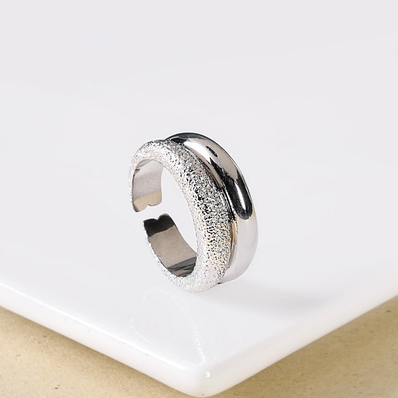 Silver Duo Crusted Ring Nestasia