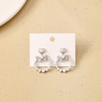 Silver Heart Wreath Dangler Earrings Nestasia