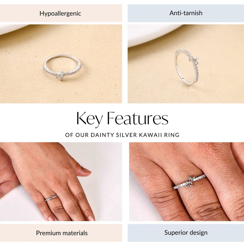 Dainty Silver Kawaii Ring Nestasia