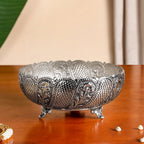 Lustre Brass Urli With Pure Silver Coating 18cm Nestasia