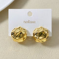 Gold Meteor Dented Stud Earrings Nestasia