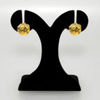 Gold Meteor Dented Stud Earrings Nestasia