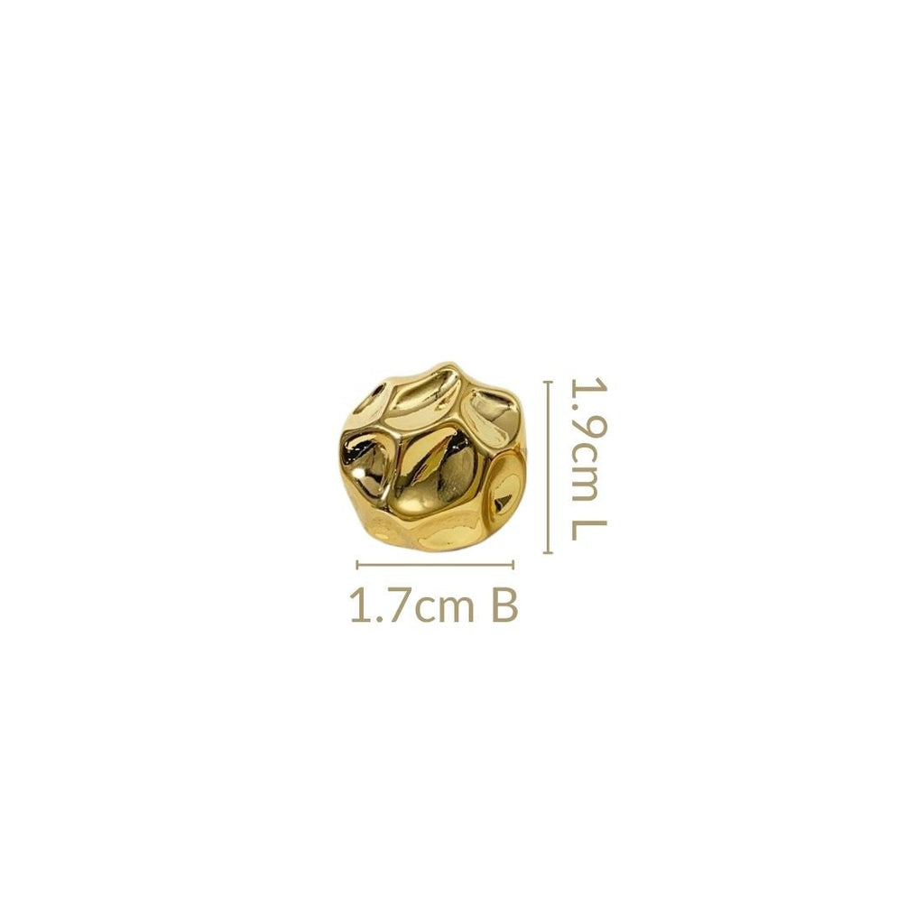 Gold Meteor Dented Stud Earrings Nestasia