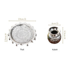 Floral Pooja Thali And Kalash Set 19cm Nestasia