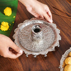 Floral Pooja Thali And Kalash Set 19cm Nestasia