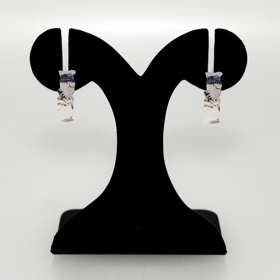 Silver Rippled Hoops Nestasia