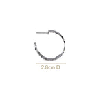 Silver Rippled Hoops Nestasia