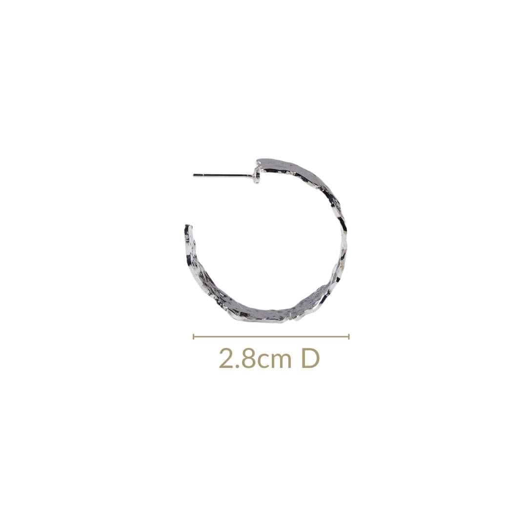 Silver Rippled Hoops Nestasia