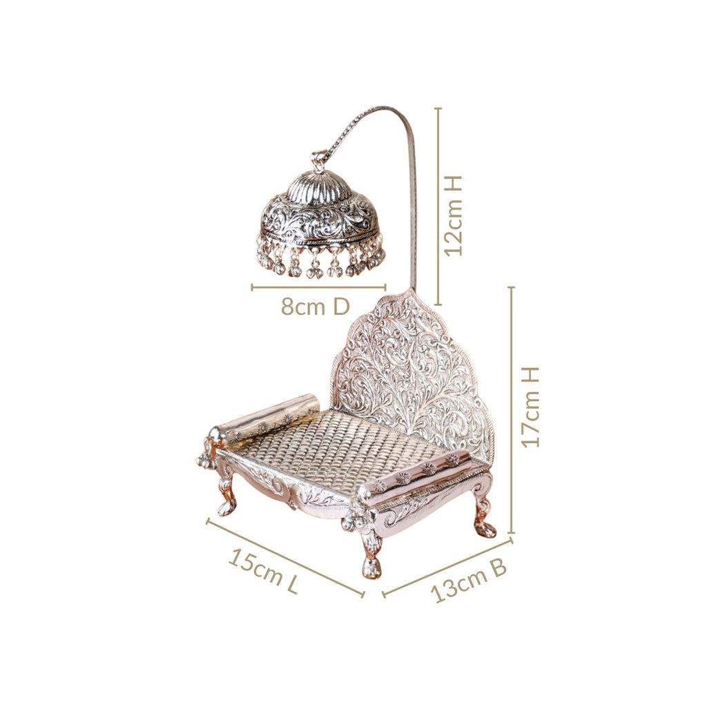 Silver Singhasan With Detachable Chatra Nestasia