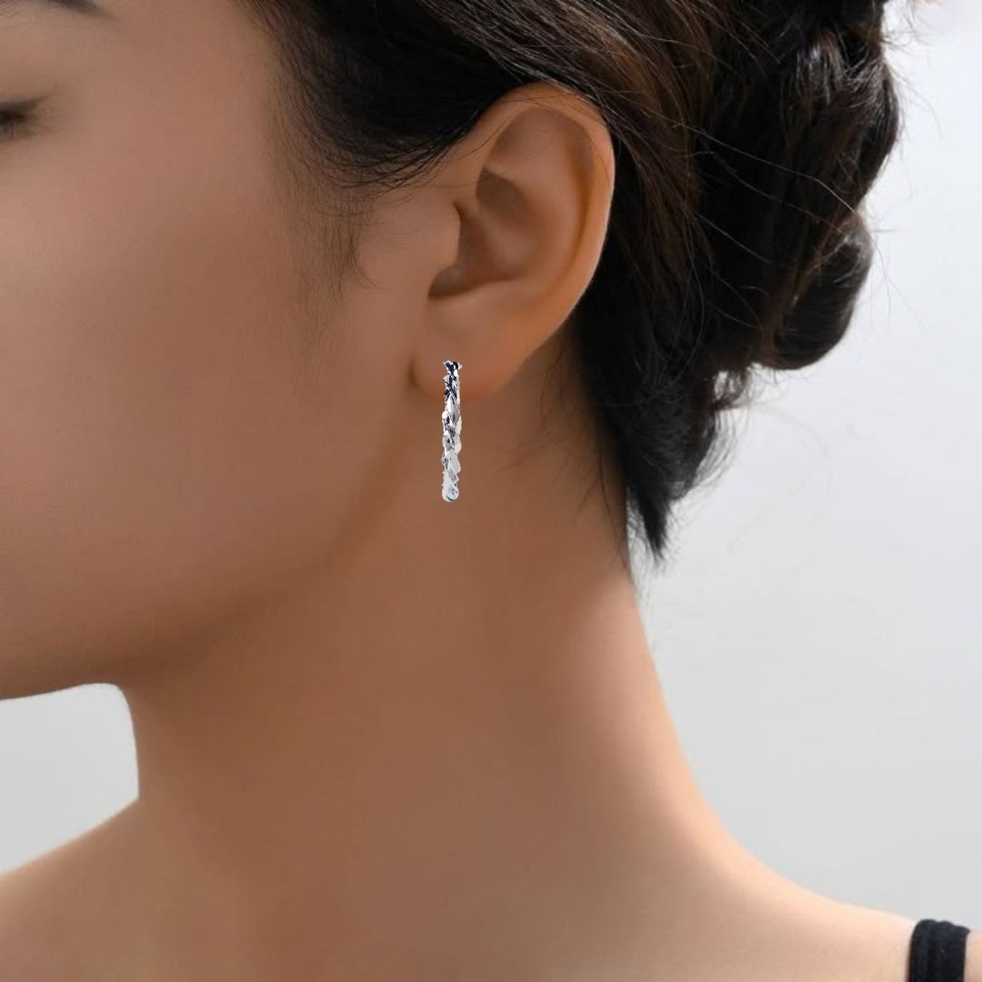 Silver Swirl Metallic Hoops Nestasia