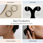 Silver Swirl Metallic Hoops Nestasia