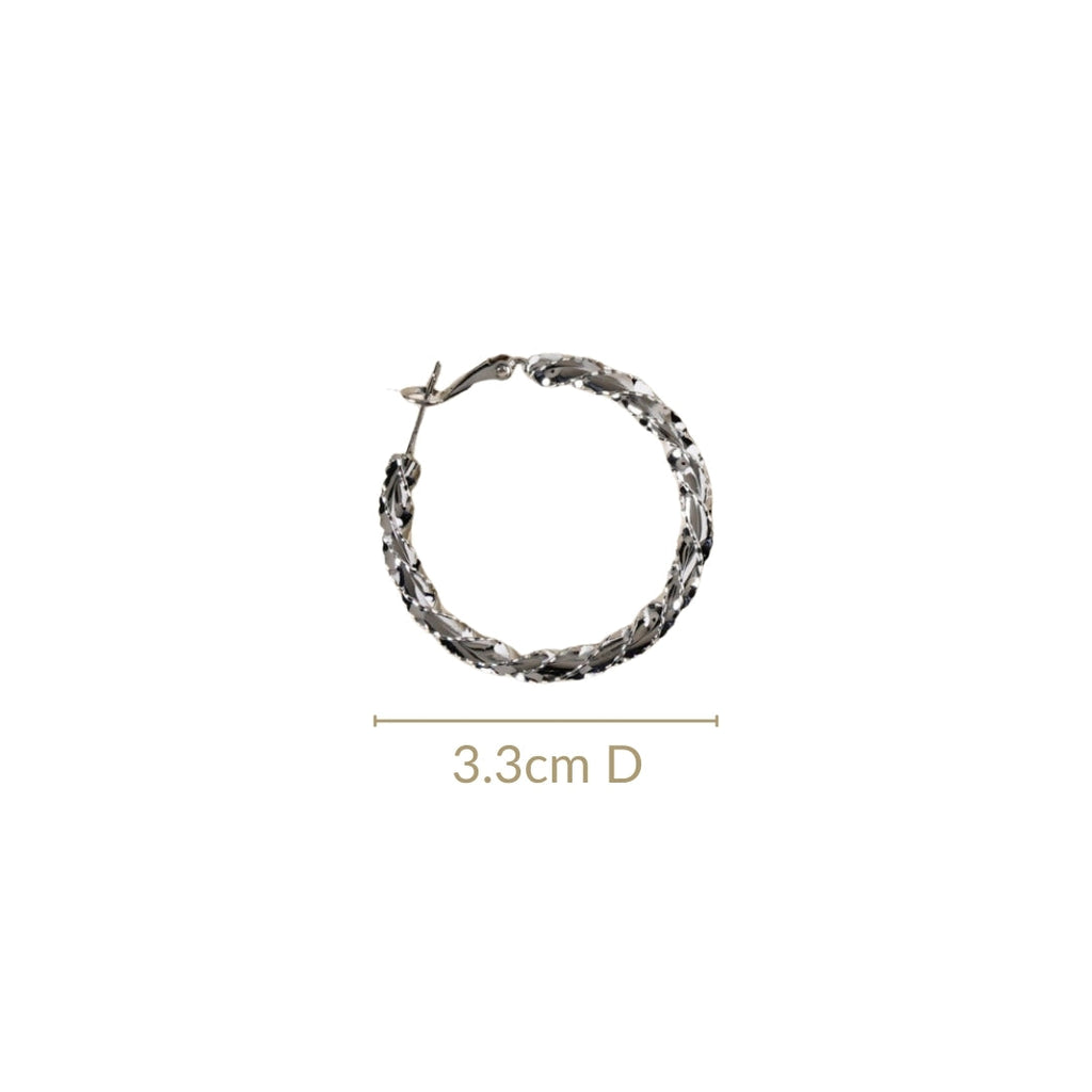 Silver Swirl Metallic Hoops Nestasia