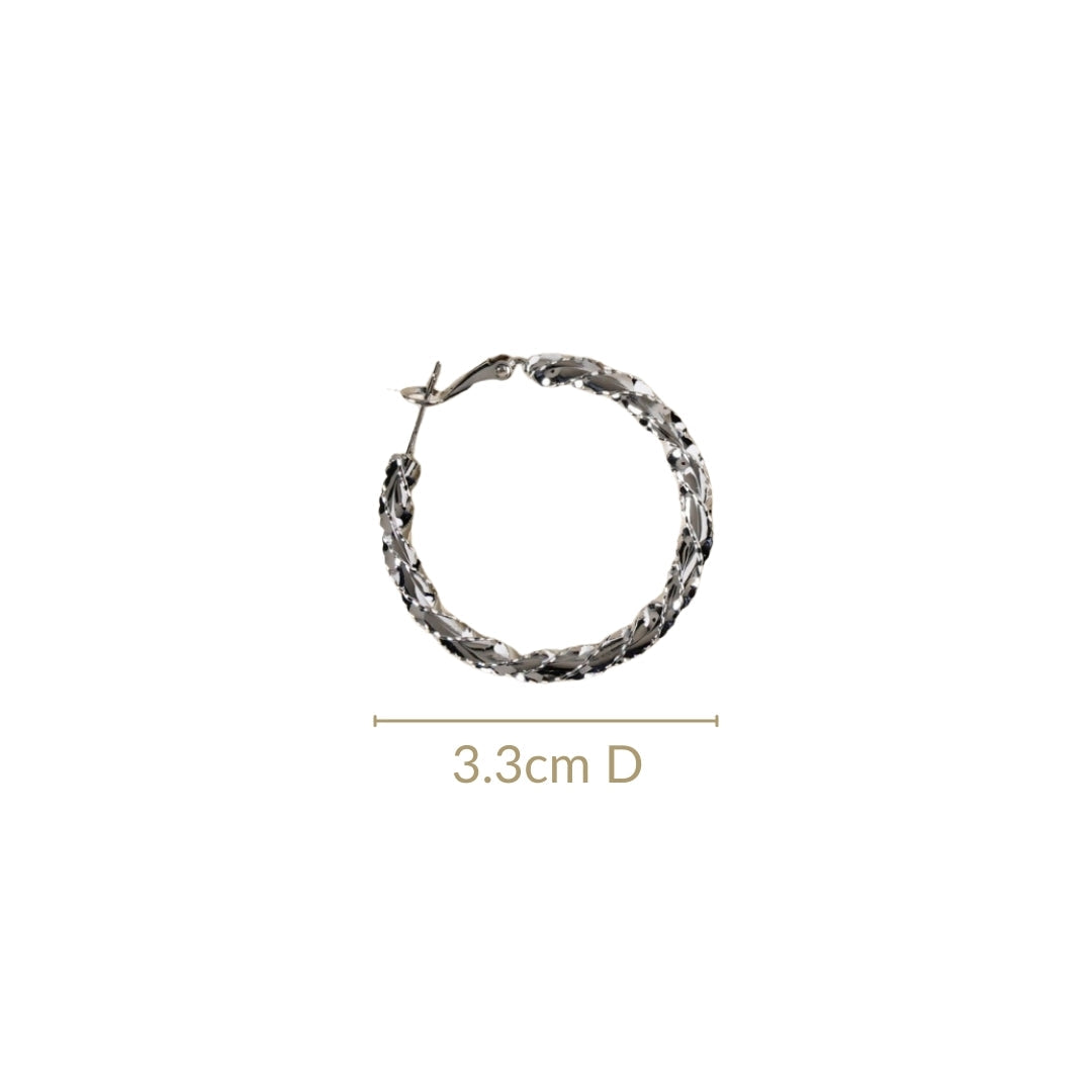 Silver Swirl Metallic Hoops Nestasia
