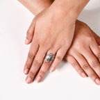 Silver Terrain Textured Statement Ring Nestasia