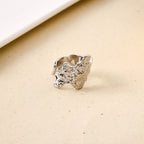 Silver Terrain Textured Statement Ring Nestasia