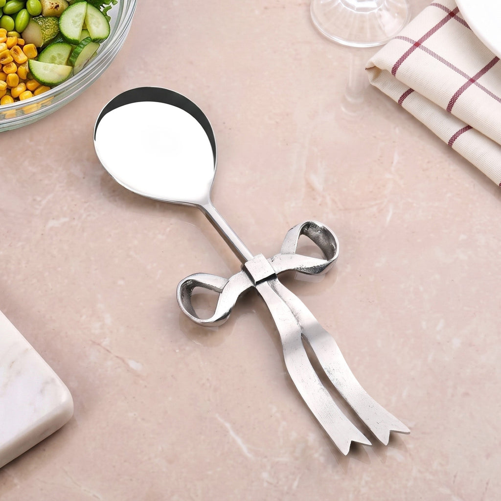 Bow Serving Spoon And Fork Set Of 2 Nestasia