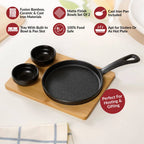 Matte Black Sizzler Pan Dip Bowl Tray Set Of 4 Nestasia