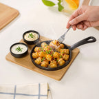 Matte Black Sizzler Pan Dip Bowl Tray Set Of 4 Nestasia