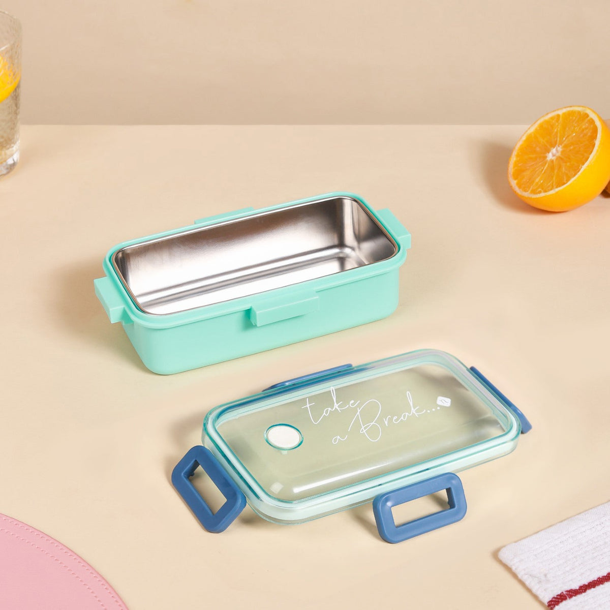 Stainless Steel Lunch Box Small Mint 530ml Nestasia