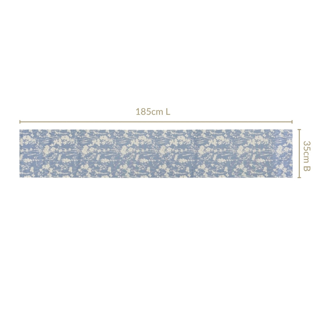 Slate Blue 6 Seater Pure Cotton Runner 185x35cm Nestasia