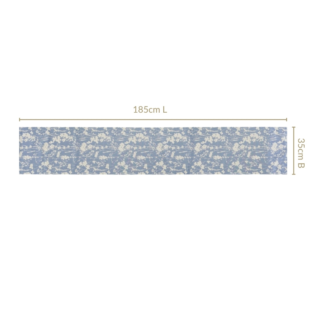 Slate Blue 6 Seater Pure Cotton Runner 185x35cm Nestasia