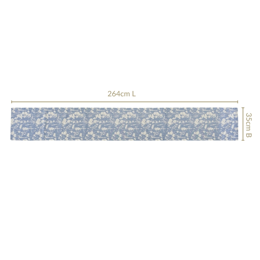 Slate Blue 8 Seater Pure Cotton Runner 264x35cm Nestasia
