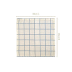 Slate Blue Grid Pure Cotton Table Napkin Set Of 4 Nestasia
