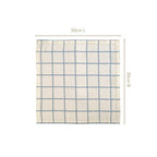 Slate Blue Grid Pure Cotton Table Napkin Set Of 6 Nestasia