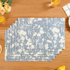 Slate Blue Cotton Placemat Set Of 6 Nestasia