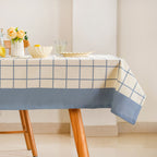 Slate Blue Pure Cotton Water Resistant 6 Seater Tablecloth 203x152cm Nestasia