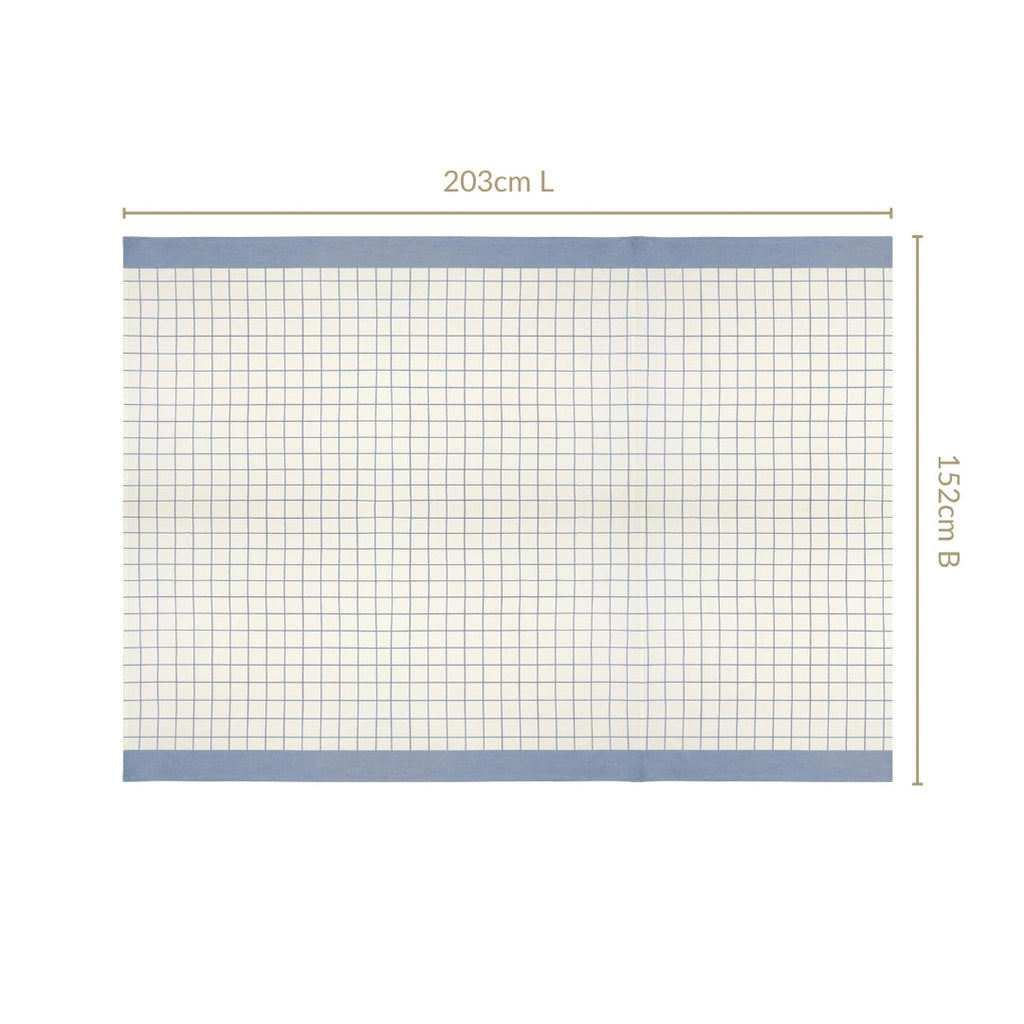 Slate Blue Pure Cotton Water Resistant 6 Seater Tablecloth 203x152cm Nestasia