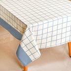 Slate Blue Pure Cotton 8 Seater Tablecloth 274x152cm Nestasia