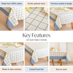 Slate Blue Pure Cotton 8 Seater Tablecloth 274x152cm Nestasia