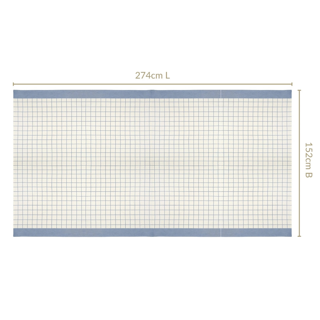 Slate Blue Pure Cotton 8 Seater Tablecloth 274x152cm Nestasia