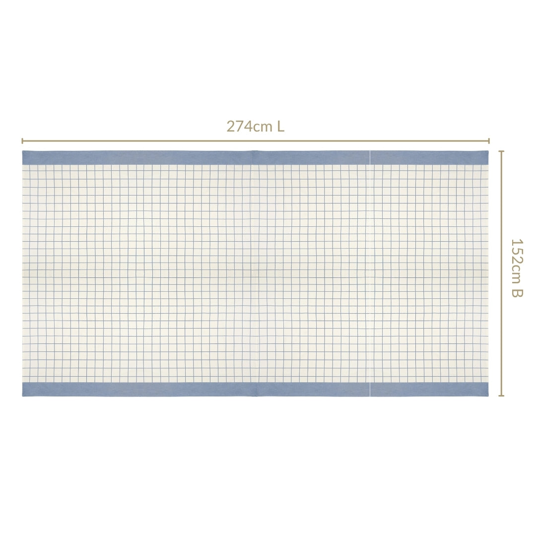Slate Blue Pure Cotton 8 Seater Tablecloth 274x152cm Nestasia