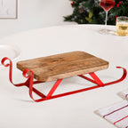 Wooden Sleigh Table Riser Serving Platter Nestasia