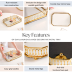 Luxurious Large Decorative Metal Tray Nestasia