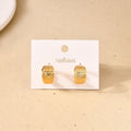 Sleek Textured Gold Hoop Earrings Nestasia