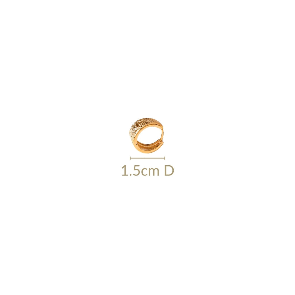 Sleek Textured Gold Hoop Earrings Nestasia