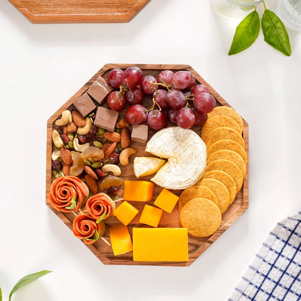 Small Octagon Wooden Serving Platter Nestasia