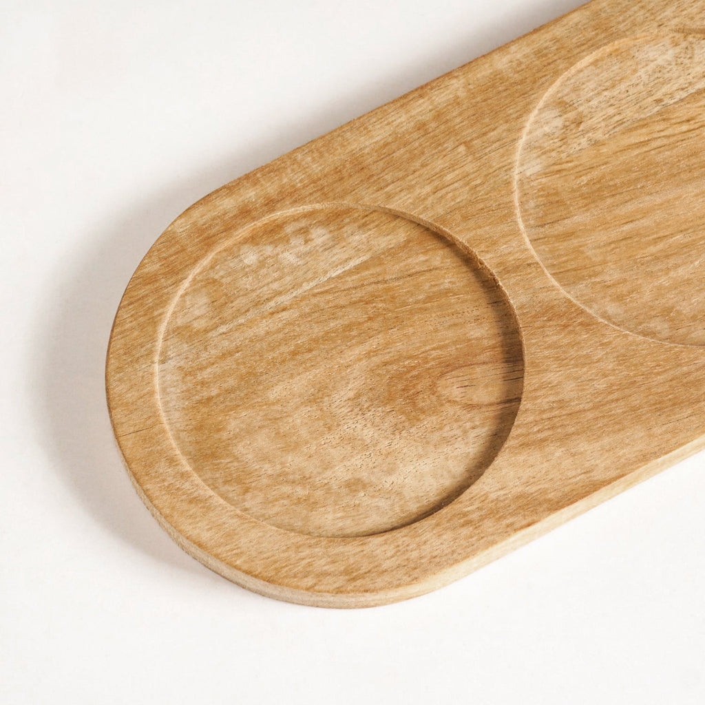Snack Bowls Set Of 3 With Acacia Wood Tray Nestasia