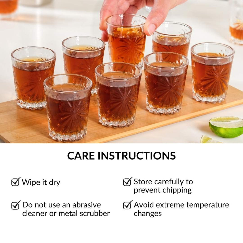 Snowflake Embossed Shot Glass Set Of 12 55ml Nestasia