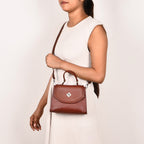 Soi Brown Handbag With Sling Strap Nestasia