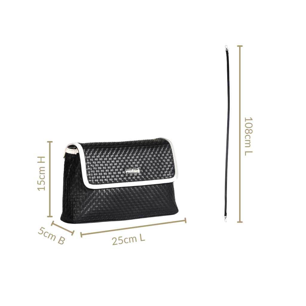 Soi Lattice Black Clutch Bag With Sling Nestasia