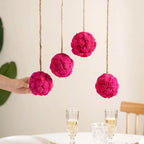 Hot Pink Flower Ball Hanging Decor Set of 4 Nestasia