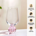 Sphere Wine Glass Set Of 2 400ml Pink Nestasia