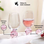 Sphere Wine Glass Set Of 2 400ml Pink Nestasia