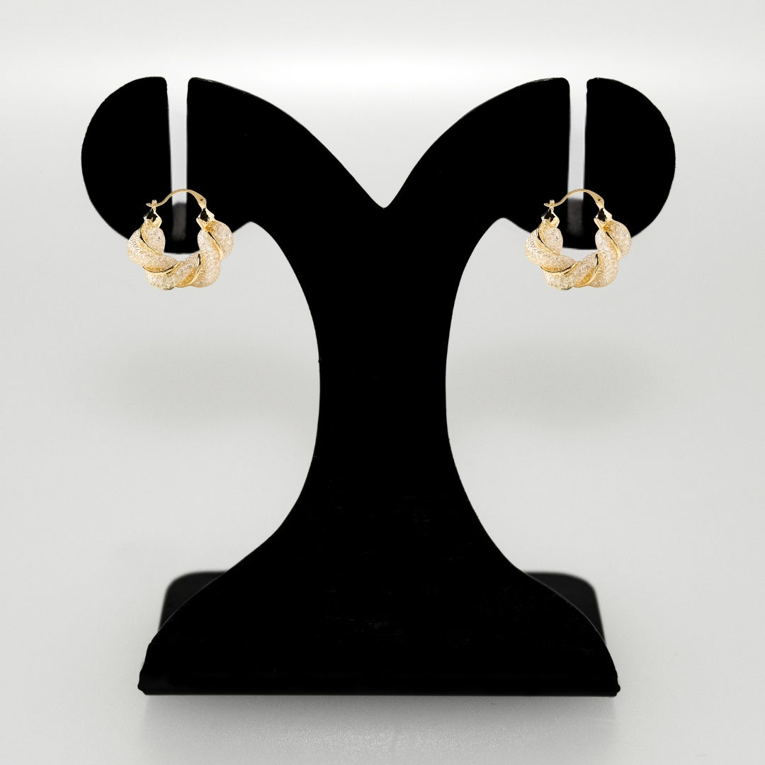Spiral Glow Hoops Gold Nestasia